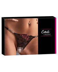 Ouvertstring: Rose, schwarz/rot